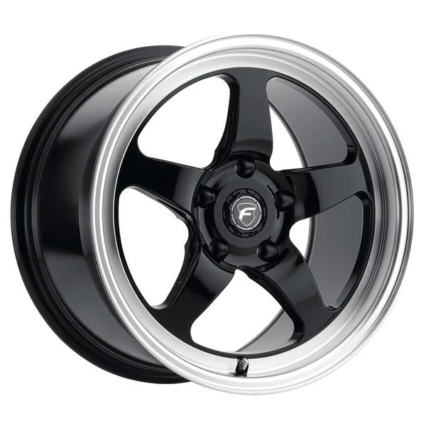 Forgestar 19x8.5 D5 Drag Wheel | 5x112 | +45 ET | 6.52 BS | Gloss Black with Diamond Lip | F09198545P45